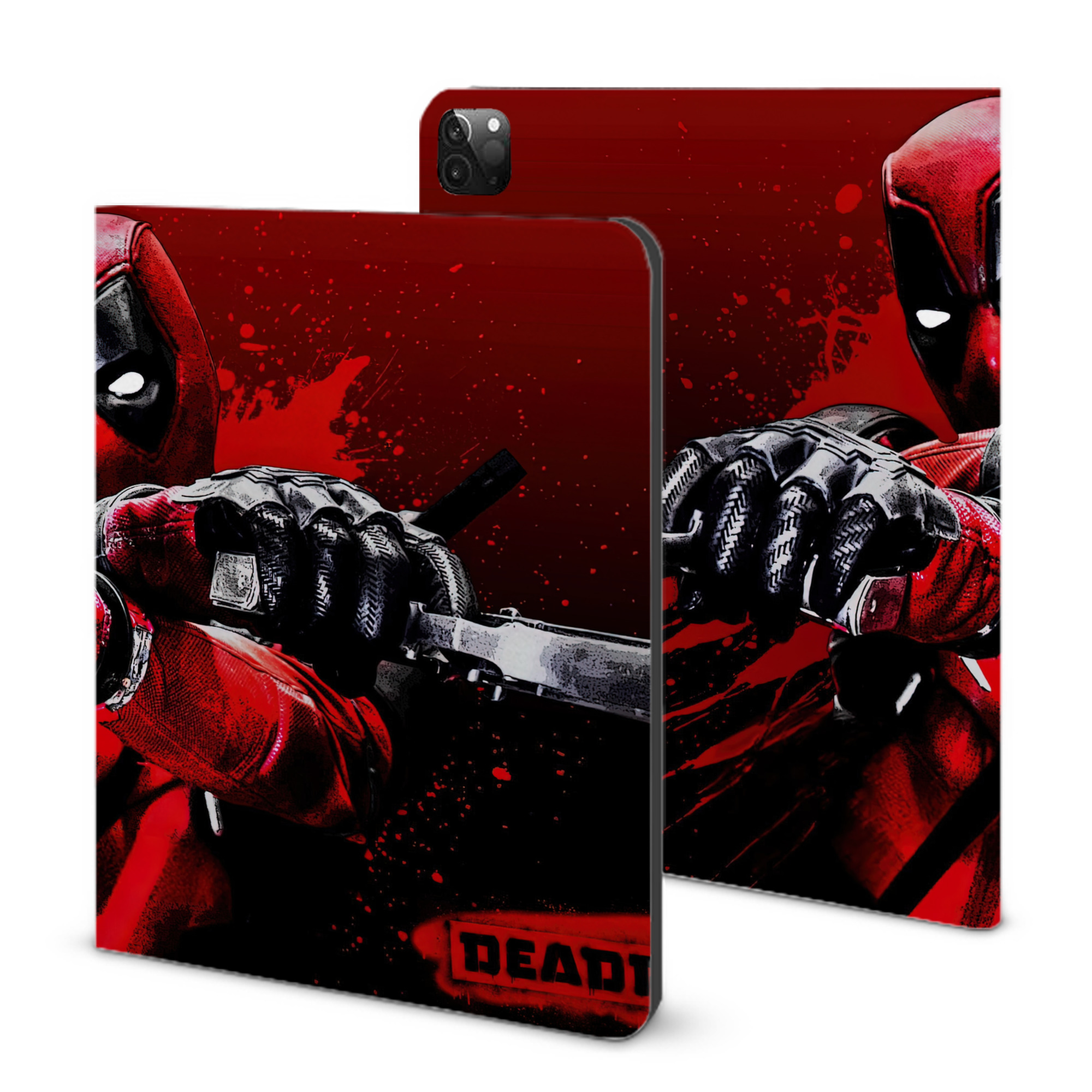 （画像用） Deadpool デッドプール IPadケース ペンホルダー付き ブックスタイルデザイン